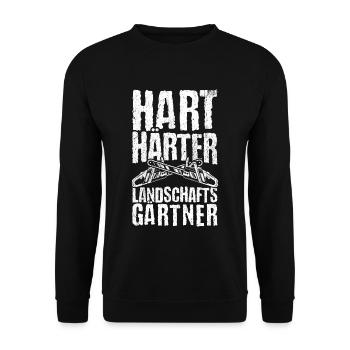 Hart Härter Landschaftsgärtner Gartenarbeit Gärtne - Unisex Pullover - Schwarz - Vorne - Alina (178cm) & Michal (187cm)