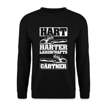 Hart Härter Landschaftsgärtner Gartenarbeit Gärtne - Unisex Pullover - Schwarz - Vorne - Alina (178cm) & Michal (187cm)