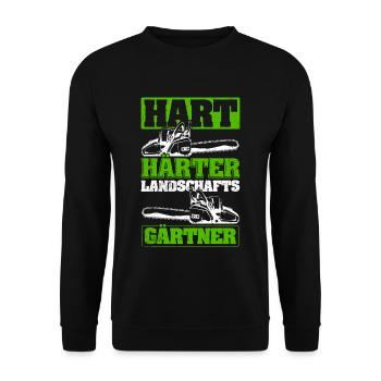 Hart Härter Landschafts Gärtner Gartenarbeit Gärtn - Unisex Pullover - Schwarz - Vorne - Alina (178cm) & Michal (187cm)