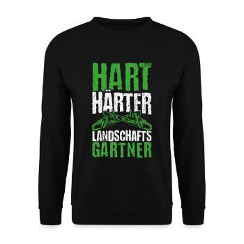 Hart Härter Landschafts Gärtner Gartenarbeit Gärtn - Unisex Pullover - Schwarz - Vorne - Alina (178cm) & Michal (187cm)