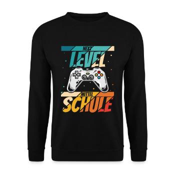 NEXT LEVEL MITTELSCHULE - Grundschule Geschafft Ge - Unisex Pullover - Schwarz - Vorne - Alina (178cm) & Michal (187cm)