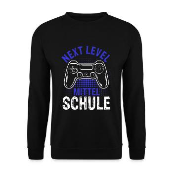 Nächstes Kapitel Grundschule Vintage neue Schule A - Unisex Pullover - Schwarz - Vorne - Alina (178cm) & Michal (187cm)