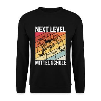 NEXT LEVEL MITTELSCHULE - neues Abenteuer Gamer Vi - Unisex Pullover - Schwarz - Vorne - Alina (178cm) & Michal (187cm)