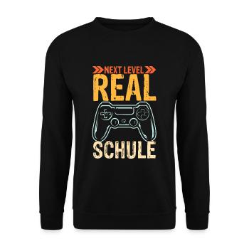 NEXT LEVEL REALSCHULE - Grundschule Geschafft Gesc - Unisex Pullover - Schwarz - Vorne - Alina (178cm) & Michal (187cm)