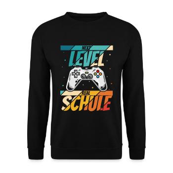 Neue Schule Bye Bye Grundschule next Level Gamecon - Unisex Pullover - Schwarz - Vorne - Alina (178cm) & Michal (187cm)