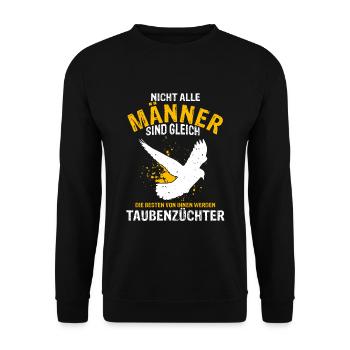 Taubenzucht Brieftaubensport Herren Hobbyzüchter V - Unisex Pullover - Schwarz - Vorne - Alina (178cm) & Michal (187cm)