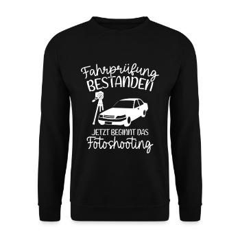 Papa & Sohn Das Perfekte Chaos Team - Vatertag Bes - Unisex Pullover - Schwarz - Vorne - Alina (178cm) & Michal (187cm)