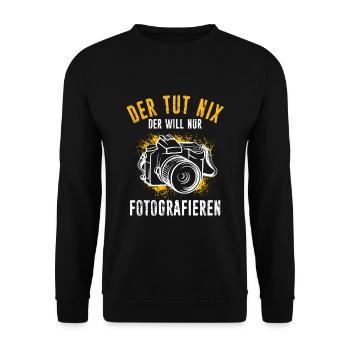 Kamera Fotokamera Spruch Fotografieren Fotograf Ka - Unisex Pullover - Schwarz - Vorne - Alina (178cm) & Michal (187cm)