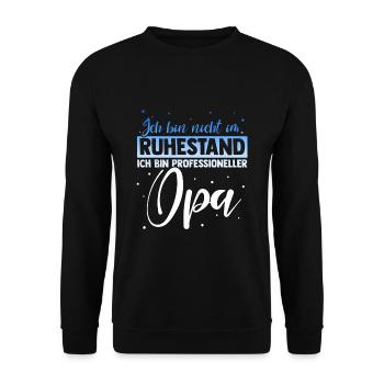Ich bin nicht im Ruhestand ich bin professioneller - Unisex Pullover - Schwarz - Vorne - Alina (178cm) & Michal (187cm)