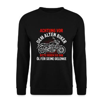 Biker Urlaub Chopper Rentner Geschenk Motorrad Fah - Unisex Pullover - Schwarz - Vorne - Alina (178cm) & Michal (187cm)
