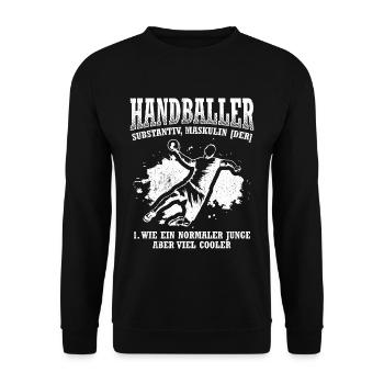 Handballspieler Handballer Coach Geschenk Handball - Unisex Pullover - Schwarz - Vorne - Alina (178cm) & Michal (187cm)