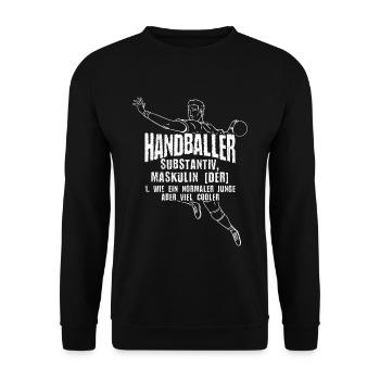 Handballspieler Handballer Sport Coach Handball Ve - Unisex Pullover - Schwarz - Vorne - Alina (178cm) & Michal (187cm)