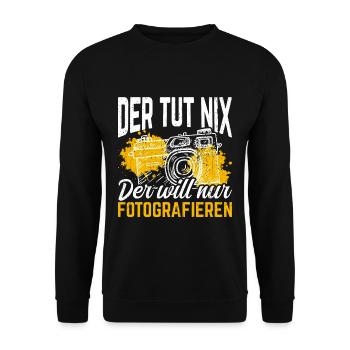 Kamera Fotokamera Spruch Fotografieren Fotograf Ka - Unisex Pullover - Schwarz - Vorne - Alina (178cm) & Michal (187cm)
