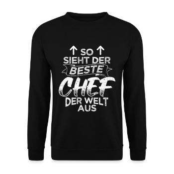 So Sieht Der Beste Chef Der Welt Aus Hübsche Führu - Unisex Pullover - Schwarz - Vorne - Alina (178cm) & Michal (187cm)