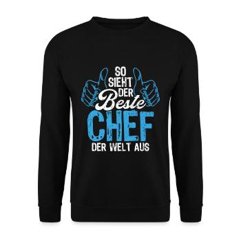So Sieht Der Beste Chef Der Welt Aus Hübsche Führu - Unisex Pullover - Schwarz - Vorne - Alina (178cm) & Michal (187cm)