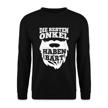 Bester Onkel Bart Bart Patenonkel Geschenk Vaterta - Unisex Pullover - Schwarz - Vorne - Alina (178cm) & Michal (187cm)
