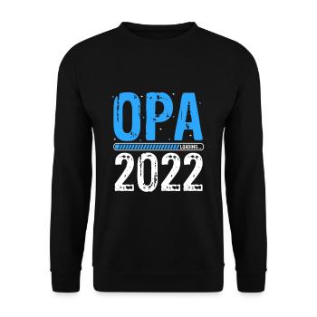 Opa Loading 2022 Babyankündigung Geburt Schwangers - Unisex Pullover - Schwarz - Vorne - Alina (178cm) & Michal (187cm)