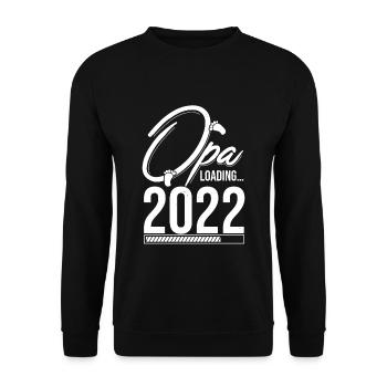 Opa Loading 2022 Babyankündigung Geburt Schwangers - Unisex Pullover - Schwarz - Vorne - Alina (178cm) & Michal (187cm)