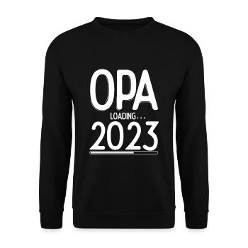 Opa Loading 2023 Babyankündigung Geburt Familienop - Unisex Pullover - Schwarz - Vorne - Alina (178cm) & Michal (187cm)