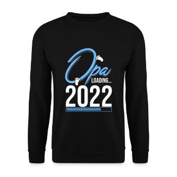 Opa Loading 2022 Babyankündigung Geburt Babygesche - Unisex Pullover - Schwarz - Vorne - Alina (178cm) & Michal (187cm)