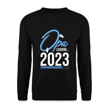Opa Loading 2023 Babyankündigung Geburt Familienop - Unisex Pullover - Schwarz - Vorne - Alina (178cm) & Michal (187cm)