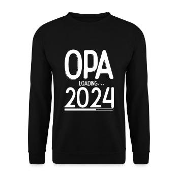 Opa Loading 2024 Babyankündigung Geburt Familienop - Unisex Pullover - Schwarz - Vorne - Alina (178cm) & Michal (187cm)