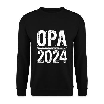 Opa Loading 2024 Babyankündigung Geburt Schwangers - Unisex Pullover - Schwarz - Vorne - Alina (178cm) & Michal (187cm)