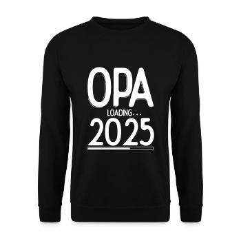Opa Loading 2025 Babyankündigung Geburt Familienop - Unisex Pullover - Schwarz - Vorne - Alina (178cm) & Michal (187cm)