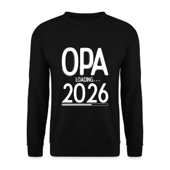 Opa Loading 2026 Babyankündigung Geburt Familienop - Unisex Pullover - Schwarz - Vorne - Alina (178cm) & Michal (187cm)