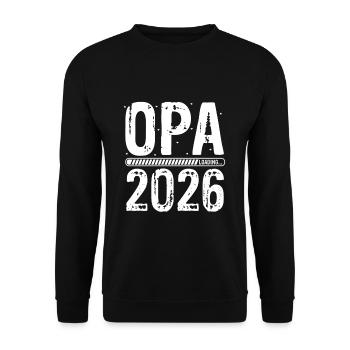 Opa Loading 2026 Babyankündigung Geburt Schwangers - Unisex Pullover - Schwarz - Vorne - Alina (178cm) & Michal (187cm)