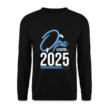 Opa Loading 2025 Babyankündigung Geburt Familienop - Unisex Pullover - Schwarz - Vorne - Alina (178cm) & Michal (187cm)