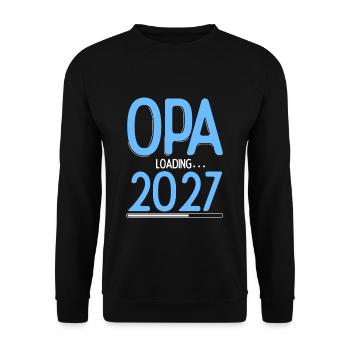 Opa Loading 2027 Babyankündigung Geburt Schwangers - Unisex Pullover - Schwarz - Vorne - Alina (178cm) & Michal (187cm)
