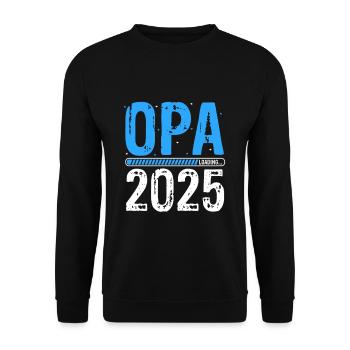 Opa Loading 2025 Babyankündigung Geburt Babygesche - Unisex Pullover - Schwarz - Vorne - Alina (178cm) & Michal (187cm)