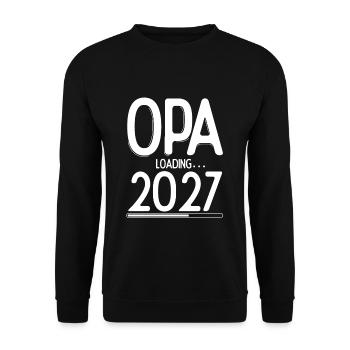 Opa Loading 2027 Babyankündigung Geburt Familienop - Unisex Pullover - Schwarz - Vorne - Alina (178cm) & Michal (187cm)