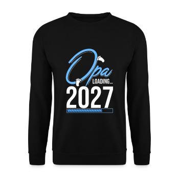 Opa Loading 2027 Babyankündigung Geburt Familienop - Unisex Pullover - Schwarz - Vorne - Alina (178cm) & Michal (187cm)