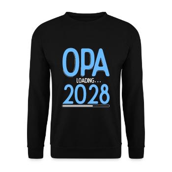 Opa Loading 2028 Babyankündigung Geburt Schwangers - Unisex Pullover - Schwarz - Vorne - Alina (178cm) & Michal (187cm)