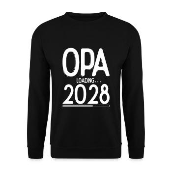 Opa Loading 2028 Babyankündigung Geburt Familienop - Unisex Pullover - Schwarz - Vorne - Alina (178cm) & Michal (187cm)
