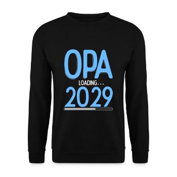 Opa Loading 2029 Babyankündigung Geburt Schwangers - Unisex Pullover - Schwarz - Vorne - Alina (178cm) & Michal (187cm)