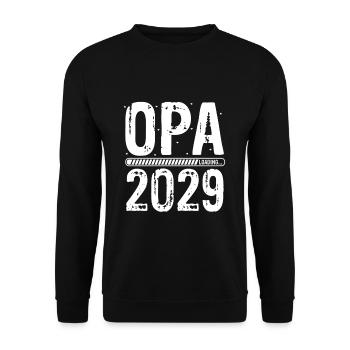 Opa Loading 2029 Babyankündigung Geburt Schwangers - Unisex Pullover - Schwarz - Vorne - Alina (178cm) & Michal (187cm)