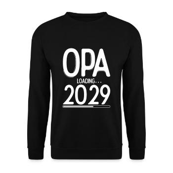 Opa Loading 2029 Babyankündigung Geburt Familienop - Unisex Pullover - Schwarz - Vorne - Alina (178cm) & Michal (187cm)