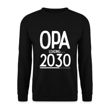 Opa Loading 2030 Babyankündigung Geburt Familienop - Unisex Pullover - Schwarz - Vorne - Alina (178cm) & Michal (187cm)