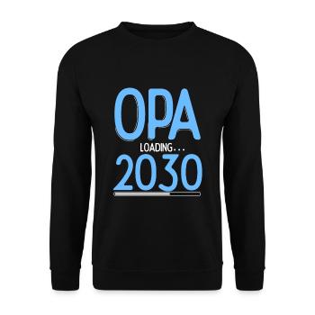 Opa Loading 2030 Babyankündigung Geburt Schwangers - Unisex Pullover - Schwarz - Vorne - Alina (178cm) & Michal (187cm)