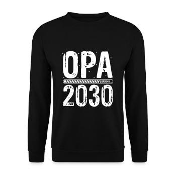 Opa Loading 2030 Babyankündigung Geburt Schwangers - Unisex Pullover - Schwarz - Vorne - Alina (178cm) & Michal (187cm)