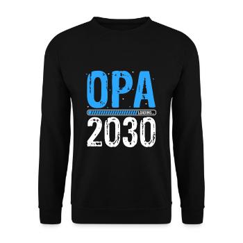 Opa Loading 2030 Babyankündigung Geburt Babygesche - Unisex Pullover - Schwarz - Vorne - Alina (178cm) & Michal (187cm)