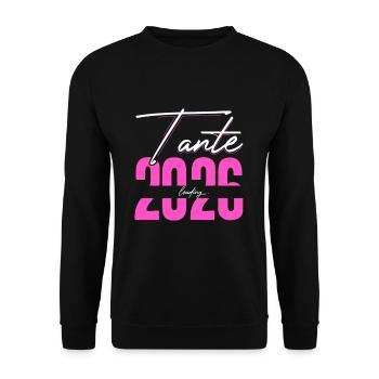 Tante Loading 2026 Babyankündigung Geburt Schwange - Unisex Pullover - Schwarz - Vorne - Alina (178cm) & Michal (187cm)