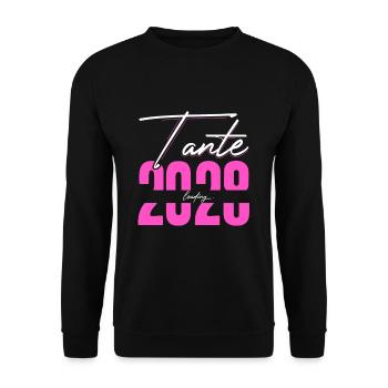 Tante Loading 2028 Babyankündigung Geburt Schwange - Unisex Pullover - Schwarz - Vorne - Alina (178cm) & Michal (187cm)