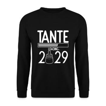 Tante Loading 2029 Babyankündigung Geburt Beste Ta - Unisex Pullover - Schwarz - Vorne - Alina (178cm) & Michal (187cm)