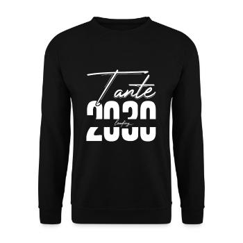 Tante Loading 2030 Babyankündigung Geburt Babygesc - Unisex Pullover - Schwarz - Vorne - Alina (178cm) & Michal (187cm)