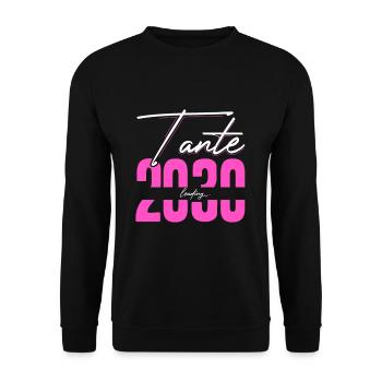 Tante Loading 2030 Babyankündigung Geburt Familien - Unisex Pullover - Schwarz - Vorne - Alina (178cm) & Michal (187cm)