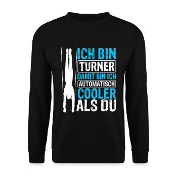 Turnen Gymnsatik Turntrainer Sportverein Sport Tur - Unisex Pullover - Schwarz - Vorne - Alina (178cm) & Michal (187cm)